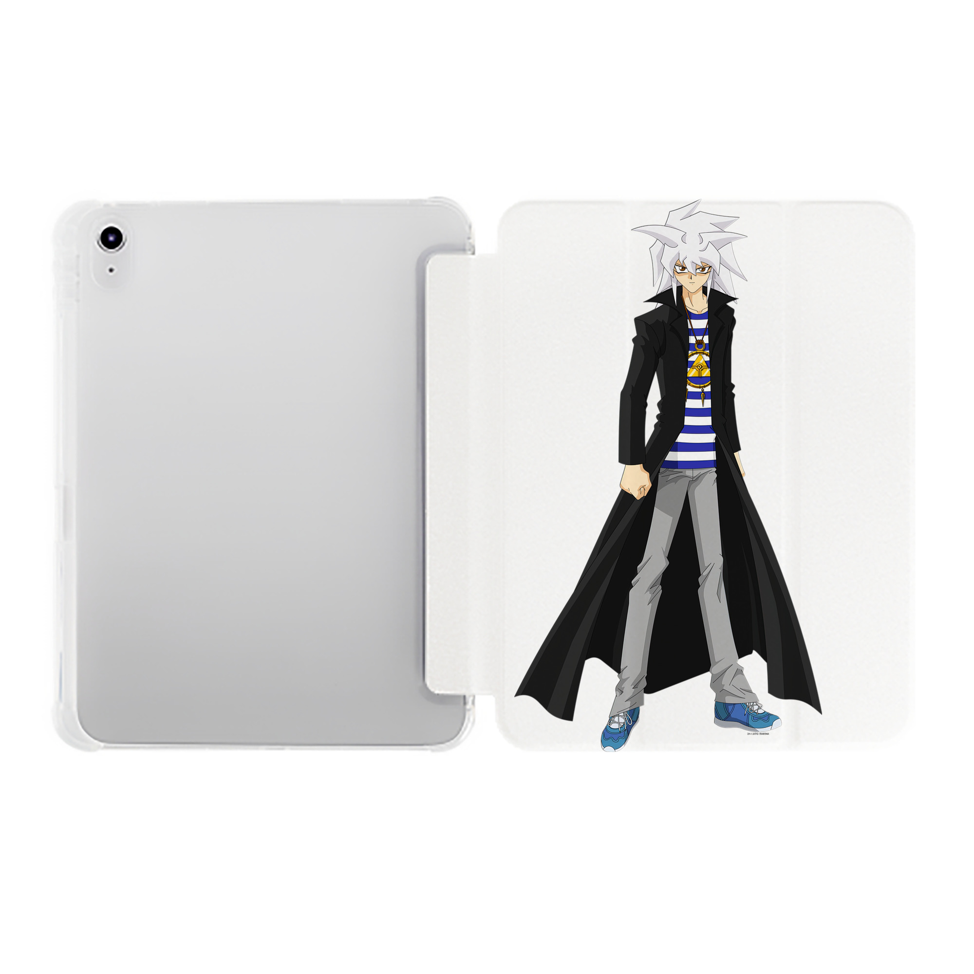 （画像用） 遊☆戯☆王 Yu-Gi-Oh! IPad ケース ペン収納付き 三つ折りスタンド PUレザー×シリコン 対応機種9.5/10.5/10.9インチ